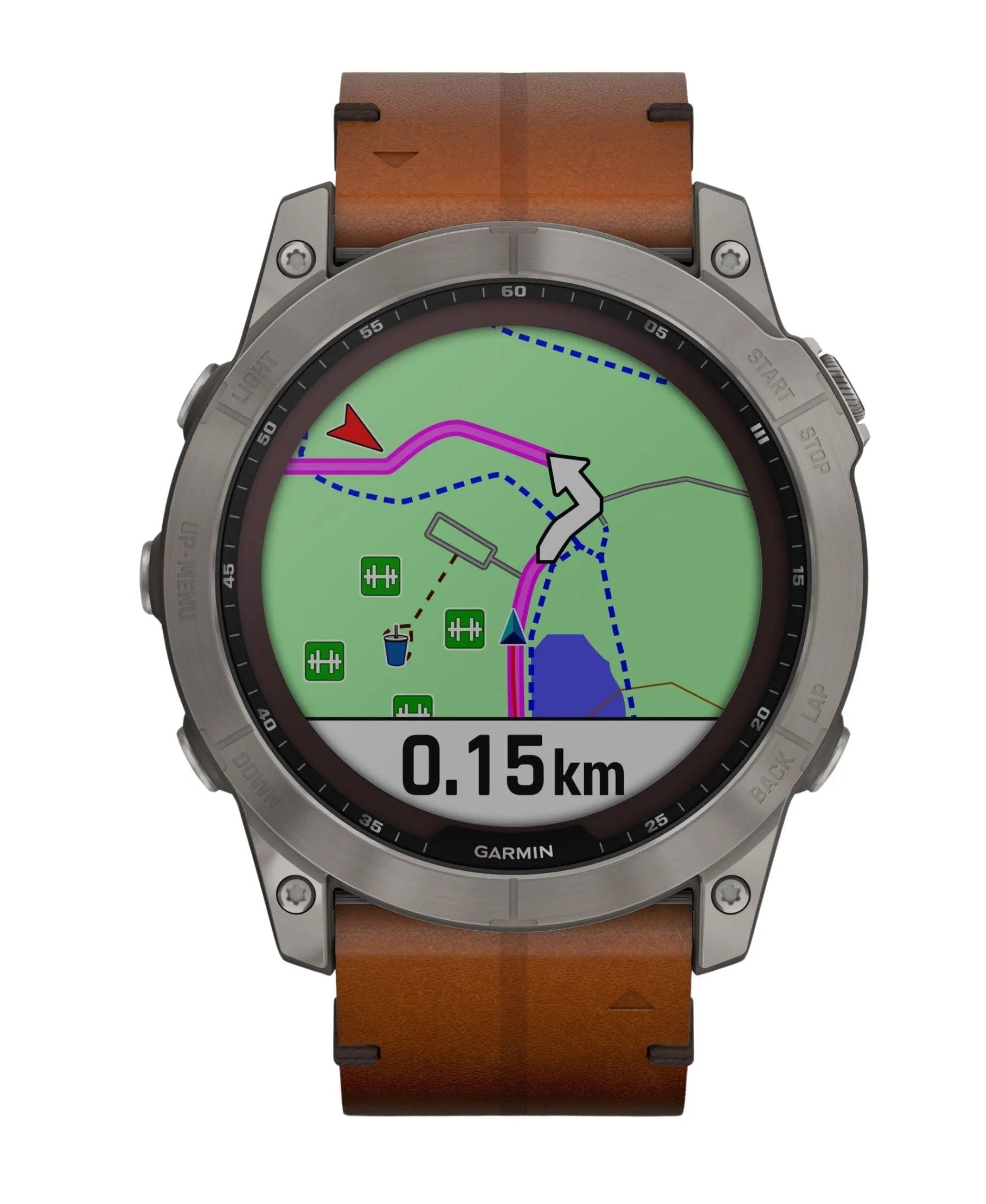 GARMIN Fēnix 7X Sapphire Solar 51 mm Titanio con Correa de Cuero | 010-02541-19