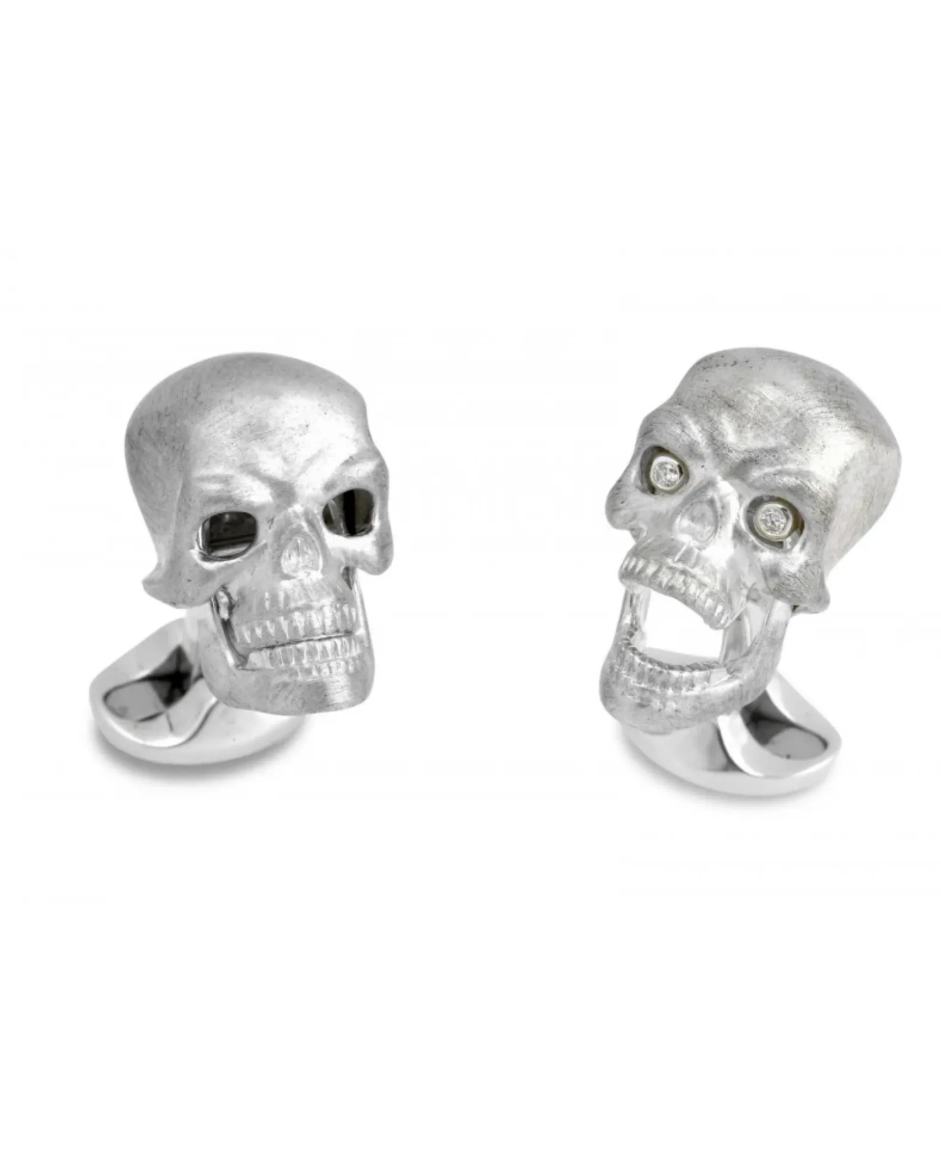 Gemelos de Calavera en Plata de Ley con Ojos de Diamante | C1585X0001