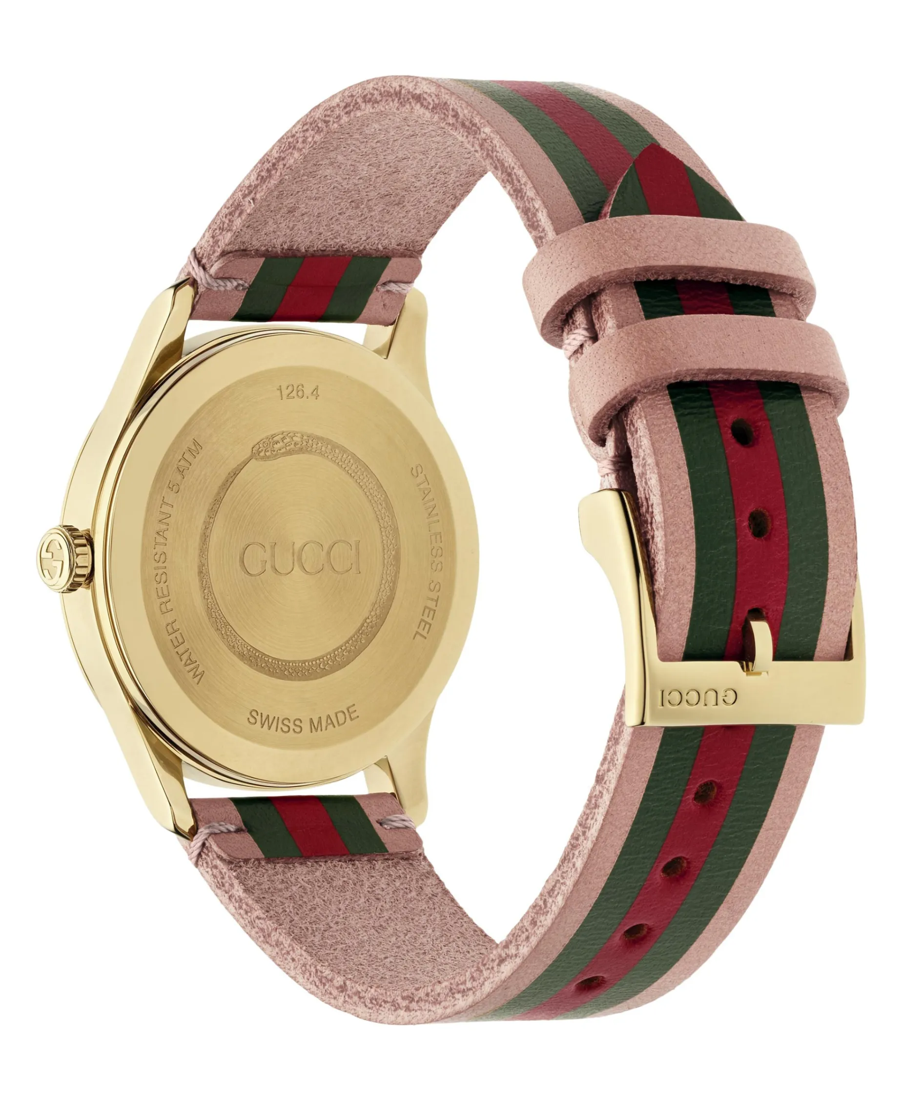 Gucci G-Timeless Cuarzo Rosa Acero PVD Dorado 38 mm | YA1264118
