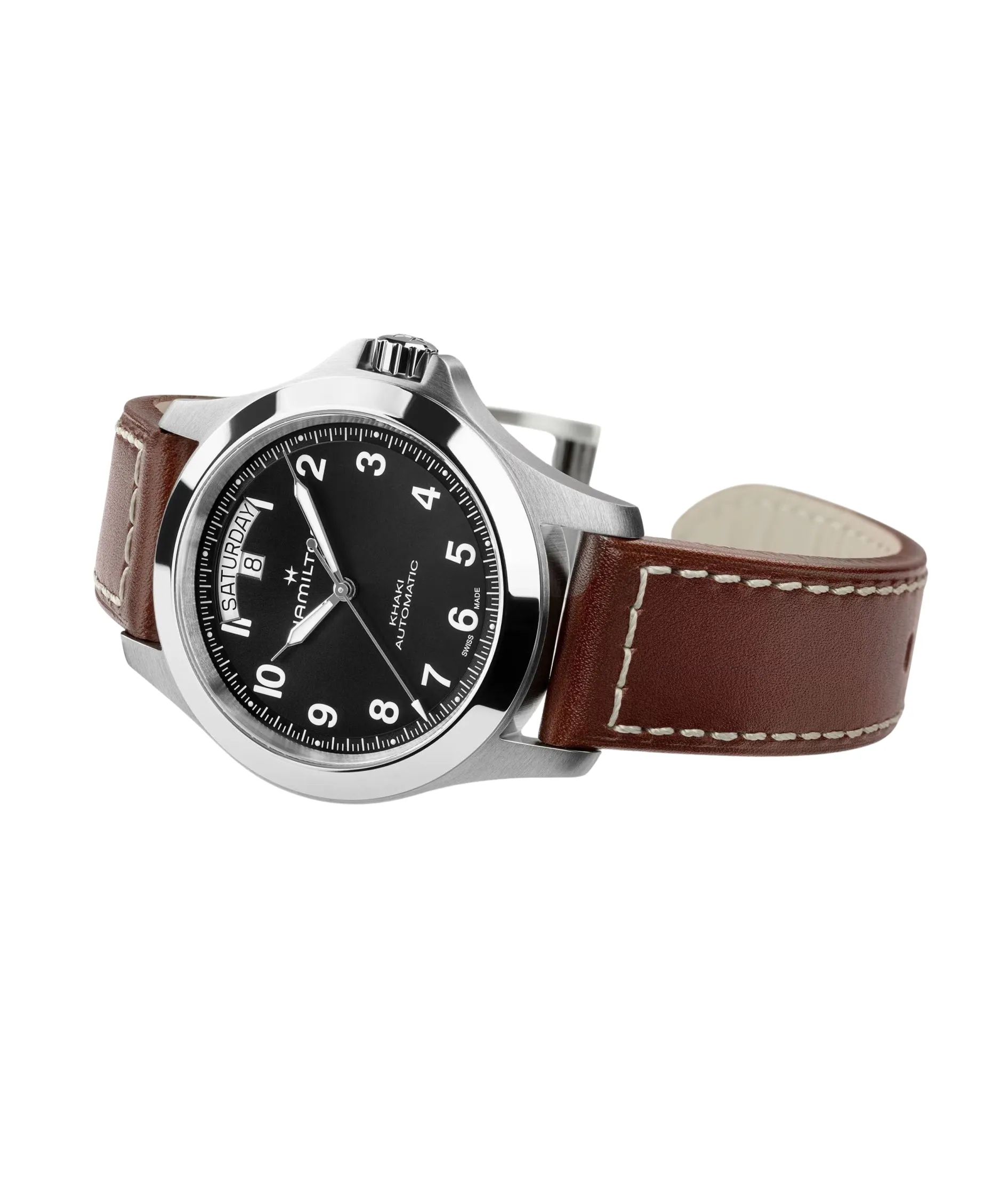 Hamilton Khaki Field King Day-Date Acero y Piel 40 mm | H64475531