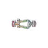 Hebilla FRED M Force 10 Oro Blanco 18K Piedras Multicolor | 0B0170