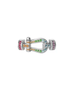 Hebilla FRED M Force 10 Oro Blanco 18K Piedras Multicolor | 0B0170