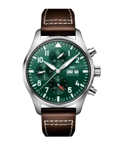 IWC Reloj de Aviador Cronógrafo Piel Marrón Esfera Verde 43 mm | IW378005