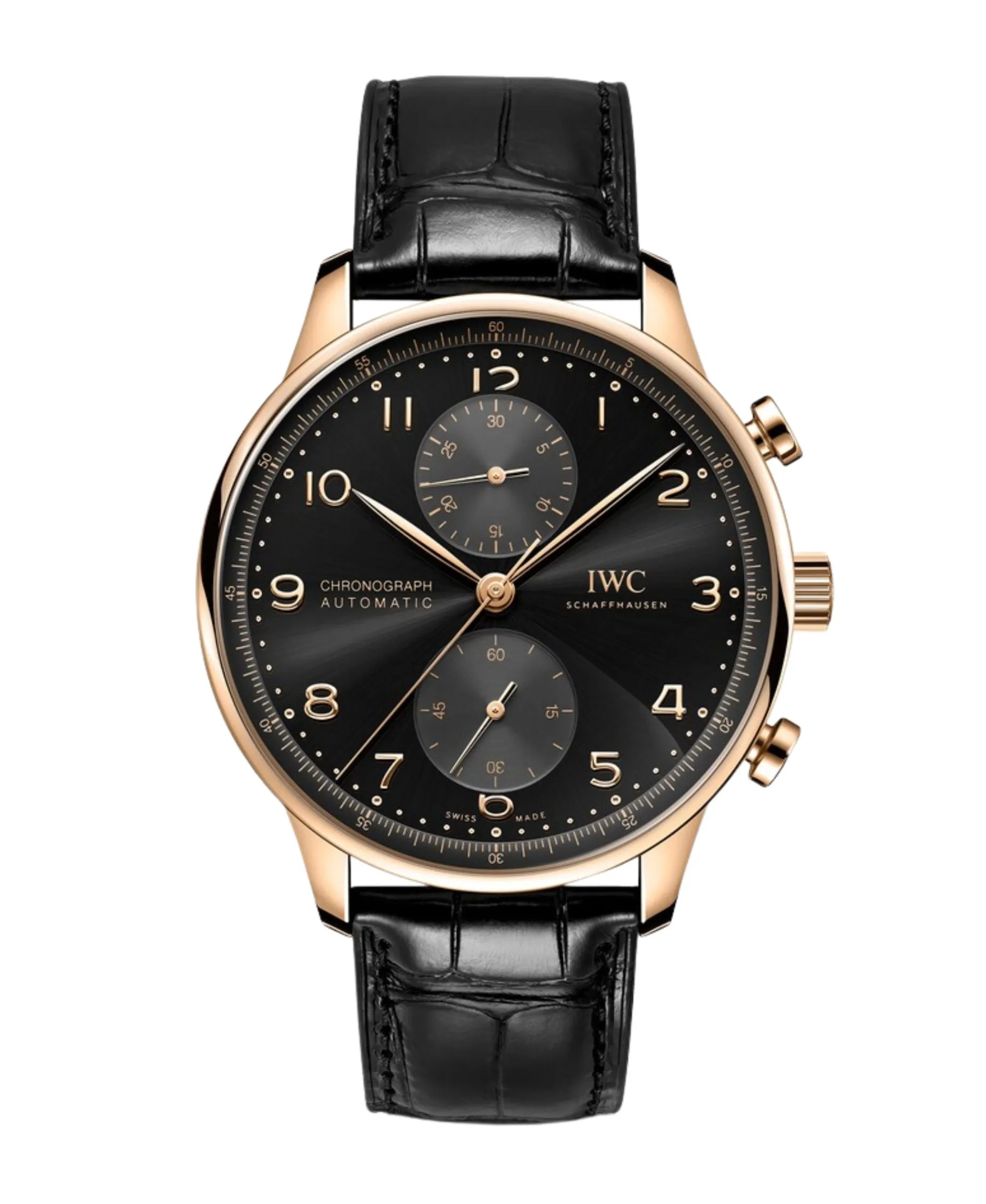 IWC Schaffhausen Portugieser Chronograph Negro Oro rojo 41 mm | IW371625