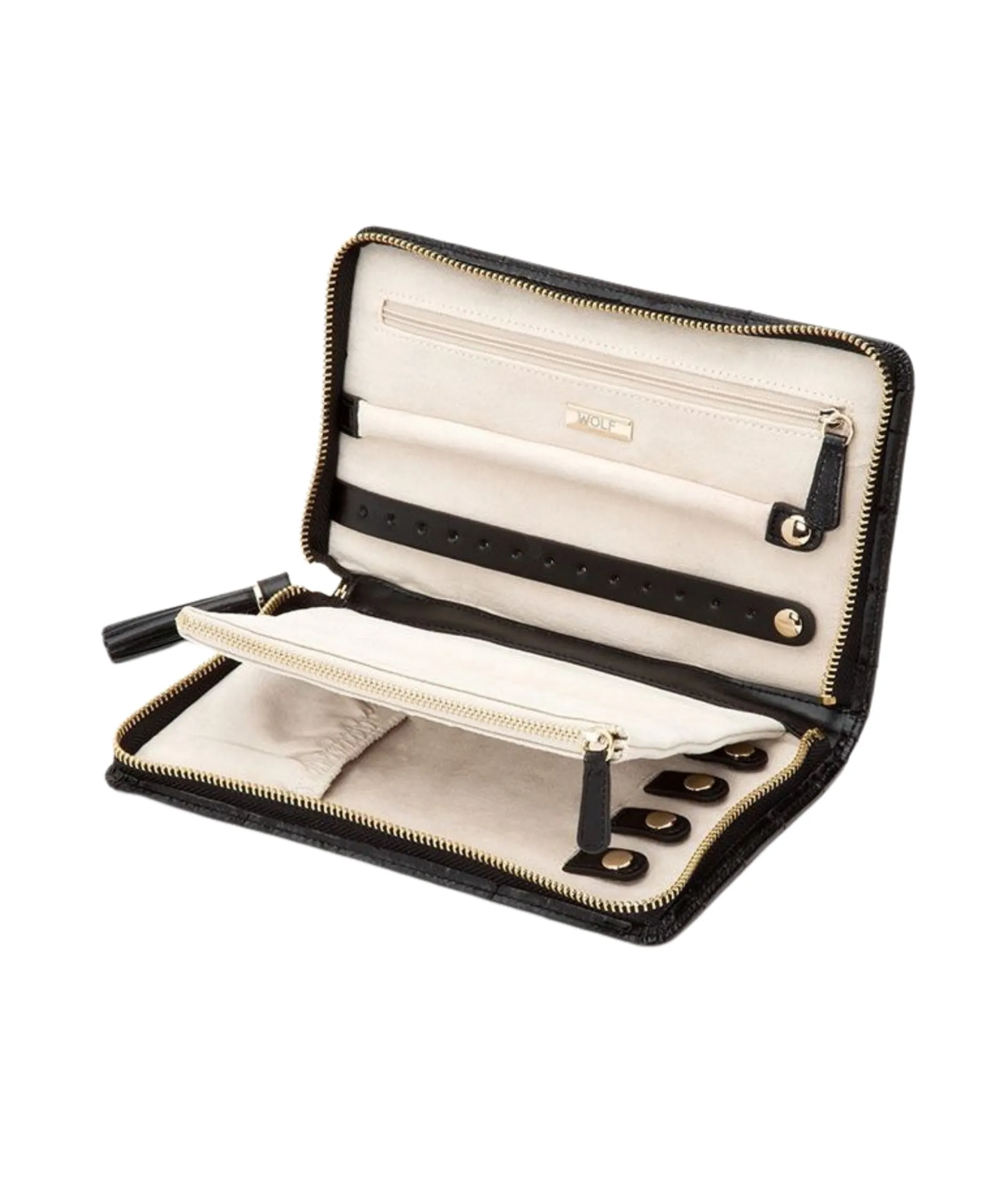 Joyero Caroline WOLF Portafolio Piel Negra - 324871