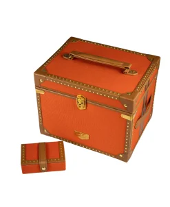 Joyero Ida Trunk WOLF Baúl Viaje Piel Naranja - 190039