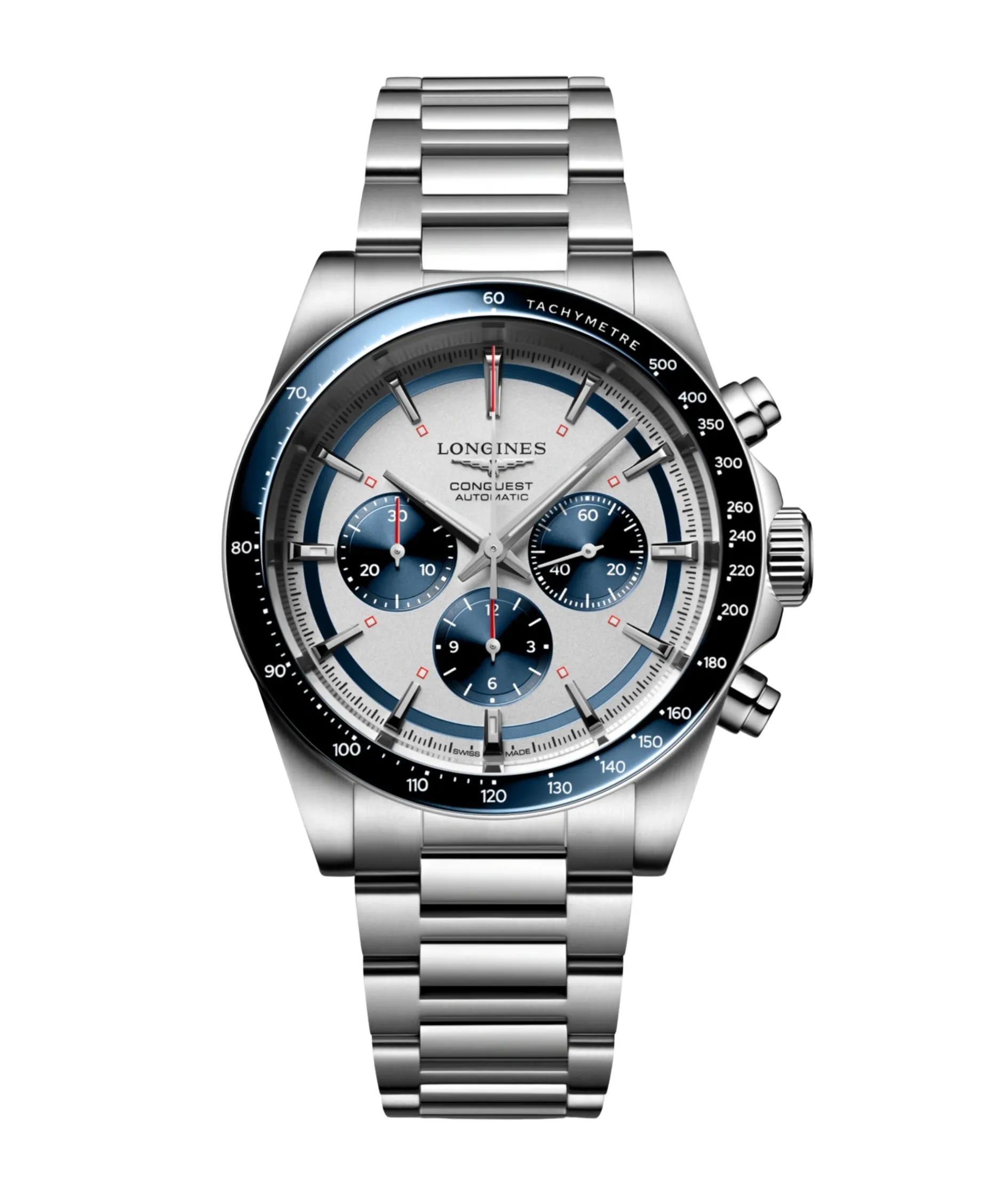 Longines Conquest Chronograph Plateado y Azul 42 mm | L3.835.4.98.6