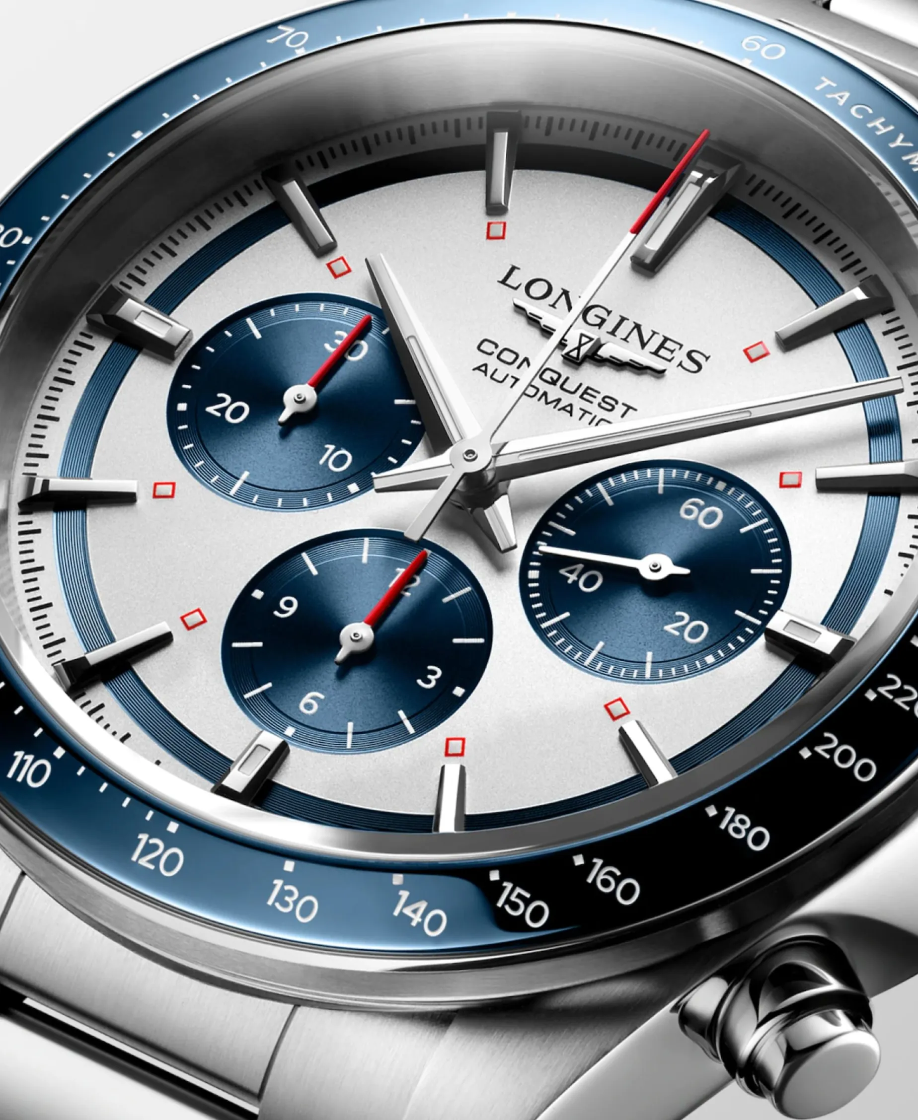 Longines Conquest Chronograph Plateado y Azul 42 mm | L3.835.4.98.6