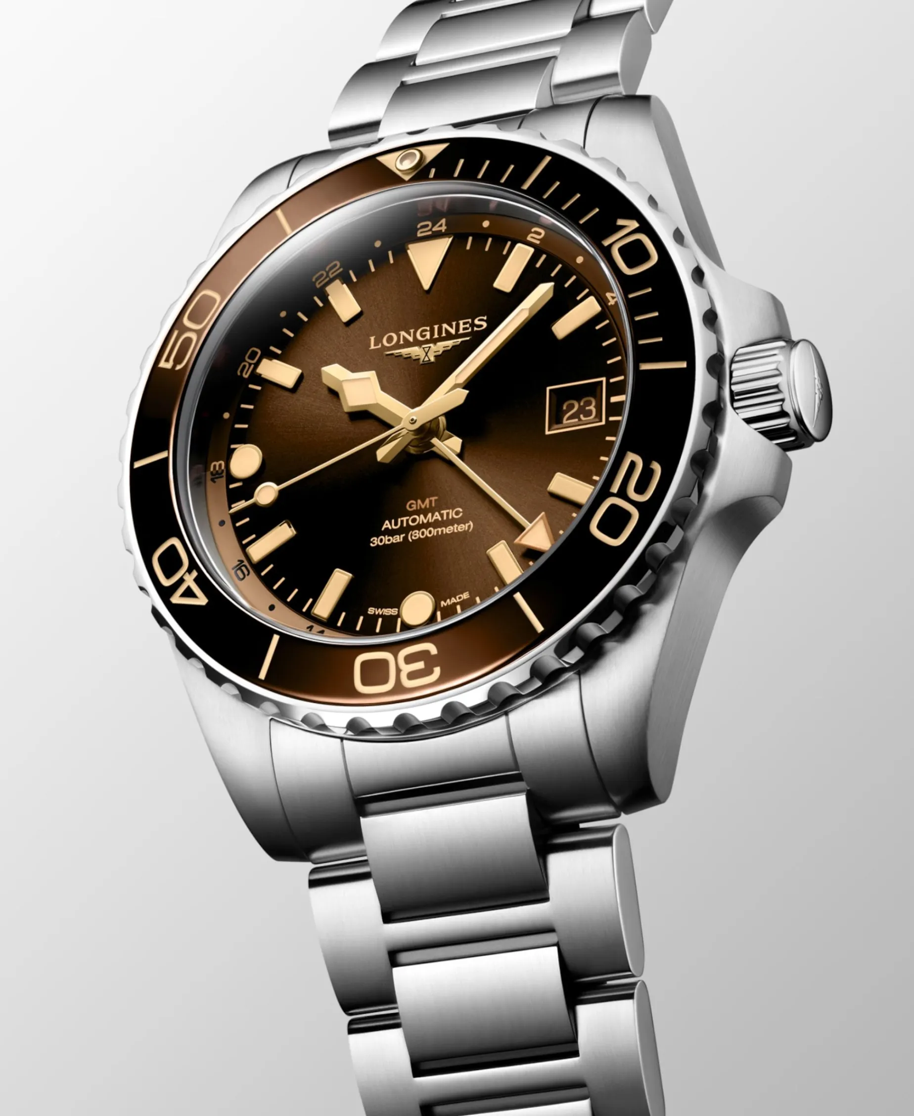 Longines HydroConquest GMT Automático Marrón Acero y Cerámica 41 mm | L3.790.4.66.6