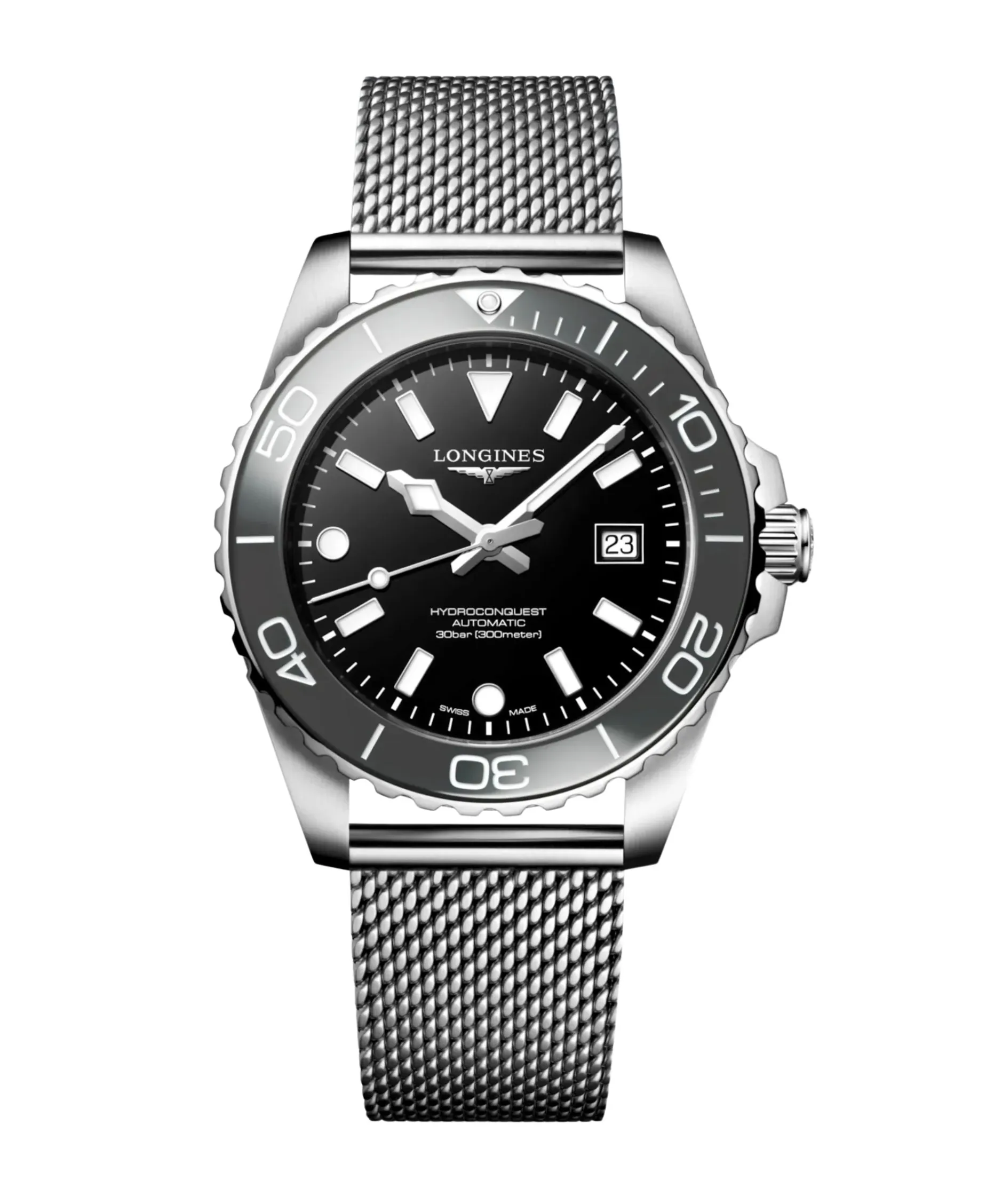 Longines HydronConquest Gris y Negro 39 mm | L3.779.4.70.6