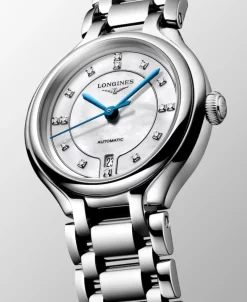 Longines PrimaLuna Automático Diamantes Madreperla Blanco Acero 30 mm | L8.123.4.87.6