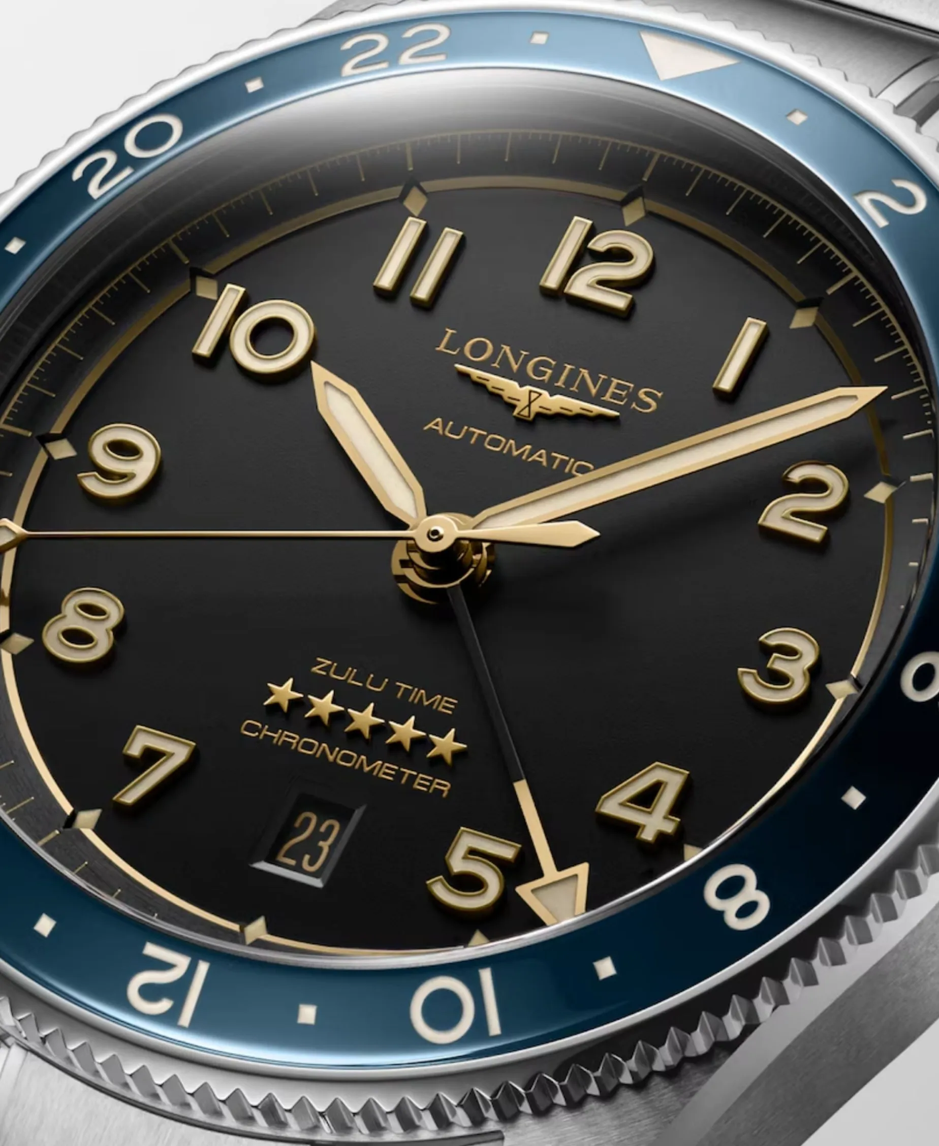 Longines Spirit Zulu Time Acero Inoxidable y Cerámica 42 mm | L3.812.4.60.6