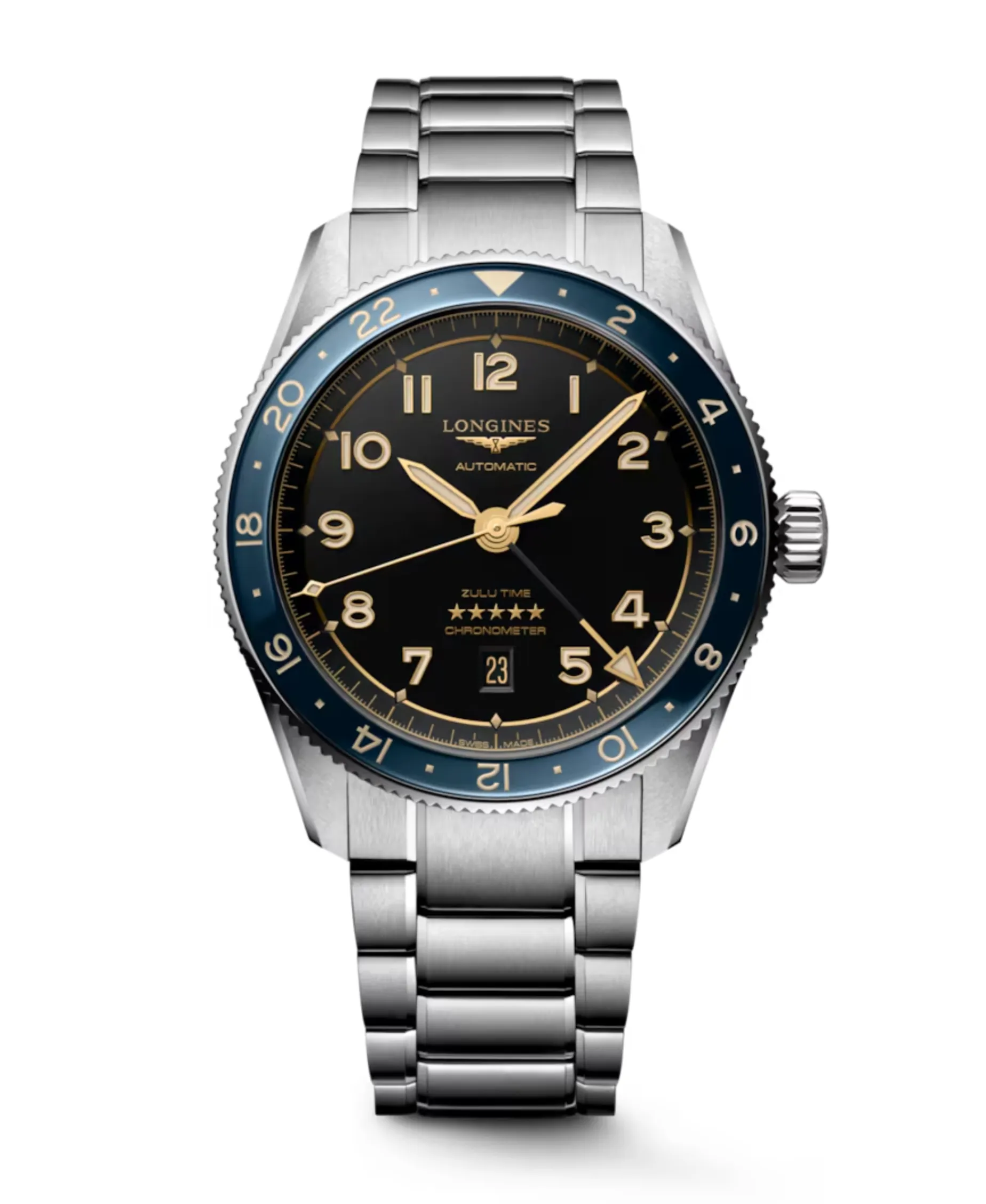 Longines Spirit Zulu Time Acero Inoxidable y Cerámica 42 mm | L3.812.4.60.6