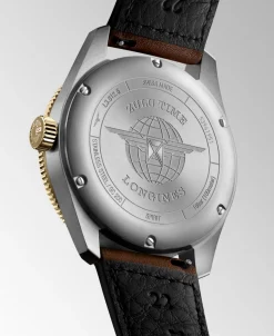 Longines Spirit Zulu Time Acero y Oro Amarillo 39 mm | L3.812.5.53.2