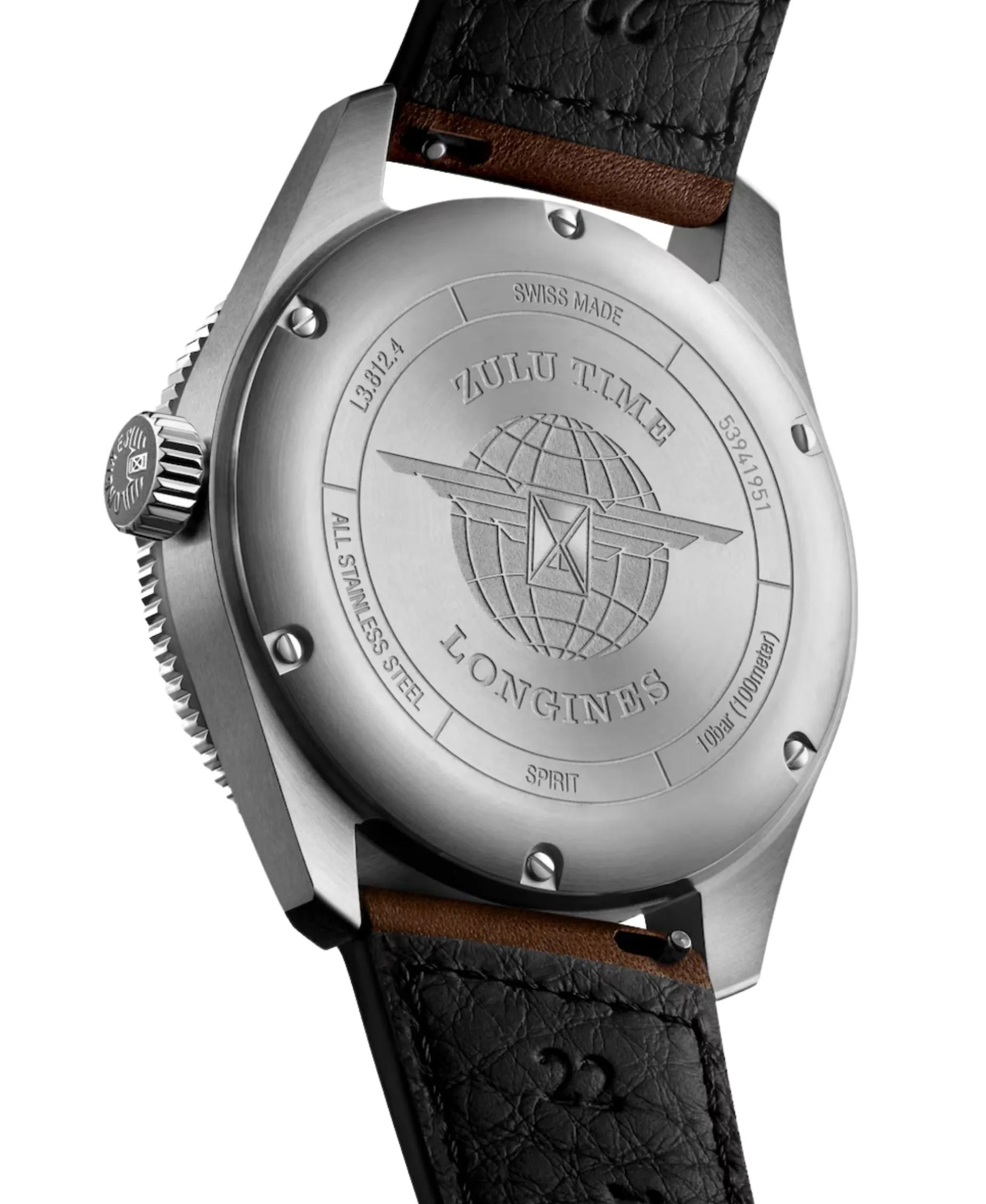 Longines Spirit Zulu Time Correa Piel Marrón 42 mm | L3.812.4.53.2