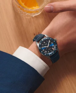 Longines Spirit Zulu Time Correa Piel Azul 39 mm | L3.802.4.93.2