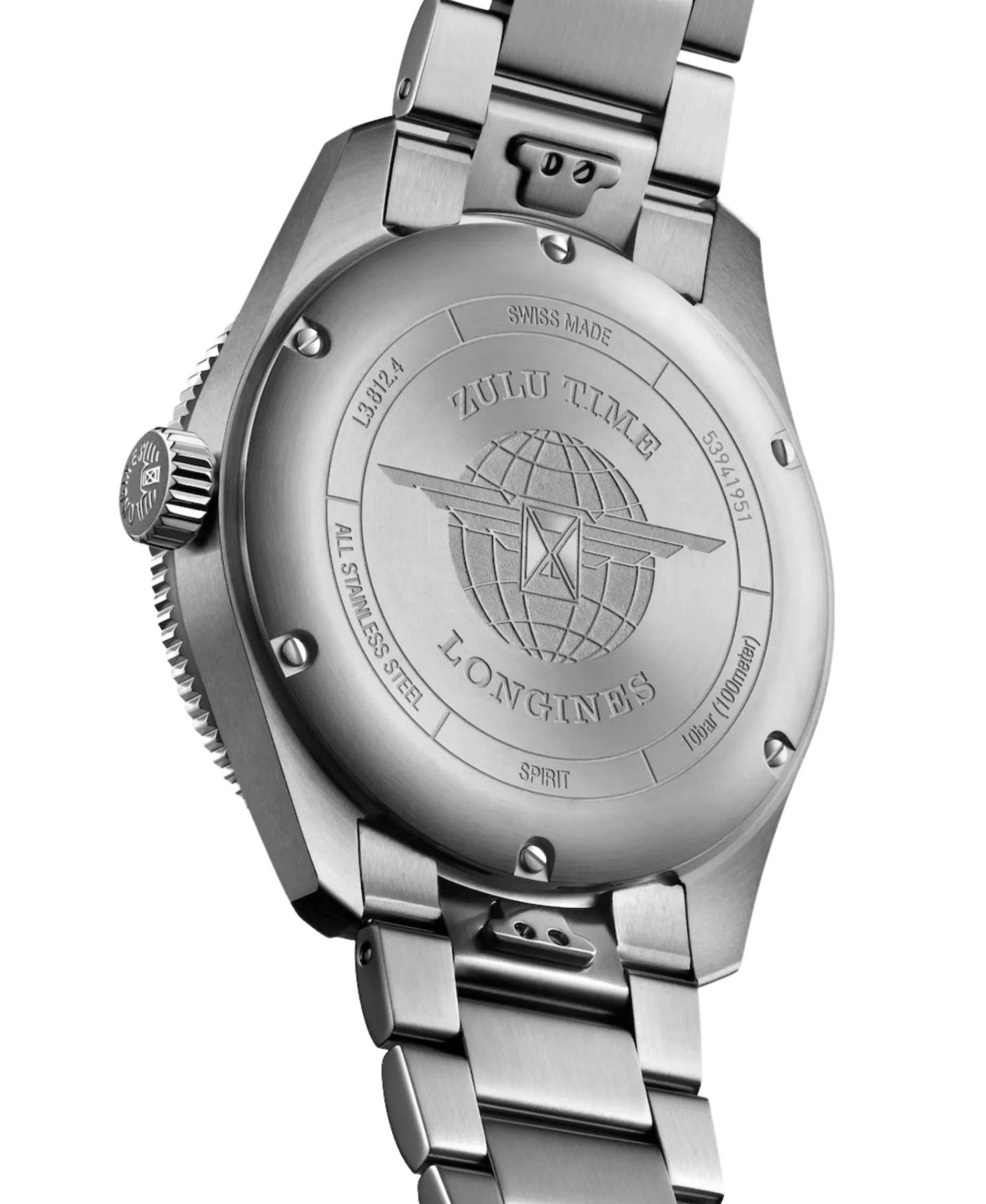 Longines Spirit Zulu Time Esfera Negra 39 mm | L3.802.4.50.6