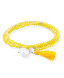 Marina García Zen Amarilla Pulsera Plata Perla | 90231UP