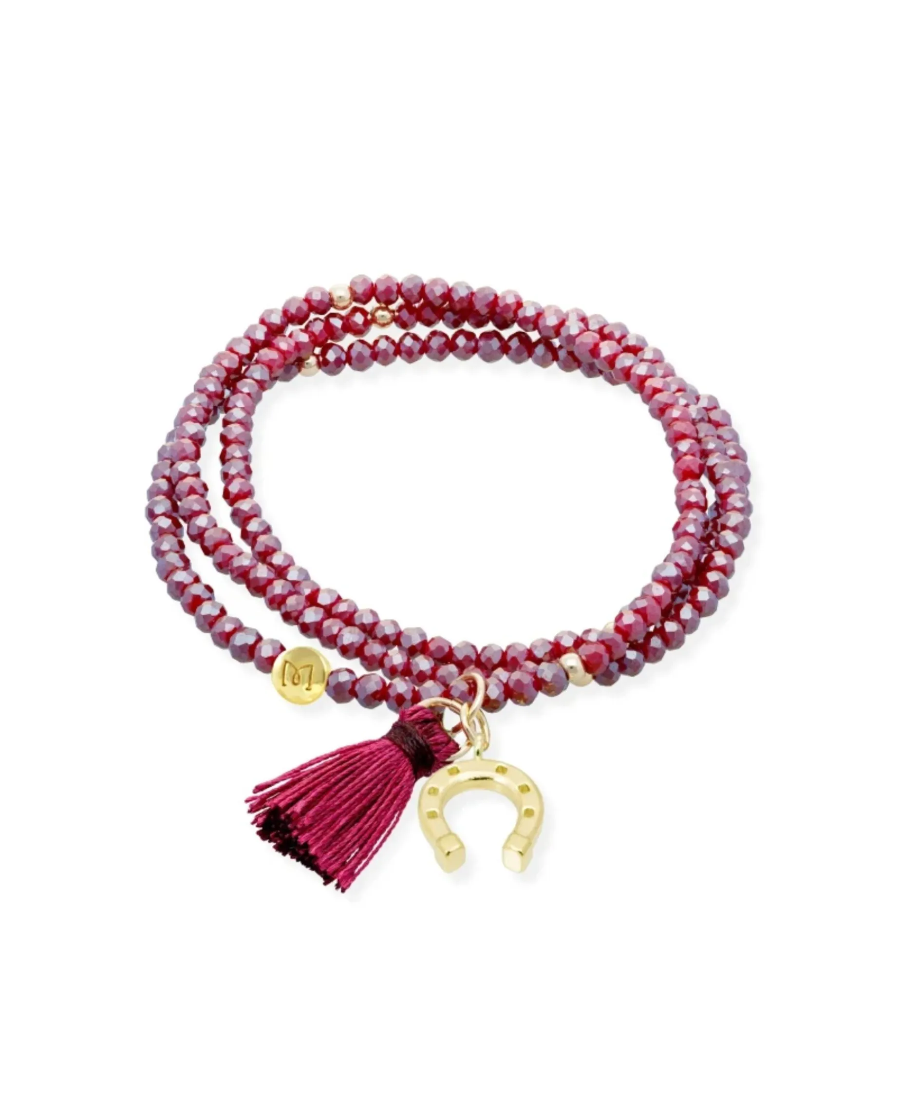 Marina García Zen Burgundy Pulsera Plata Baño Oro Cristales Strass | 91168UH