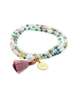 Marina García Zen Mamá Pulsera Plata Baño Oro Cristales Strass | 91171UM