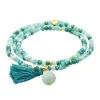 Marina García Zen Menta Pulsera Plata Baño Oro Amazonita | 90977UA