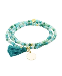 Marina García Zen Menta Pulsera Plata Bañada en Oro Cristales Strass | 90977UX
