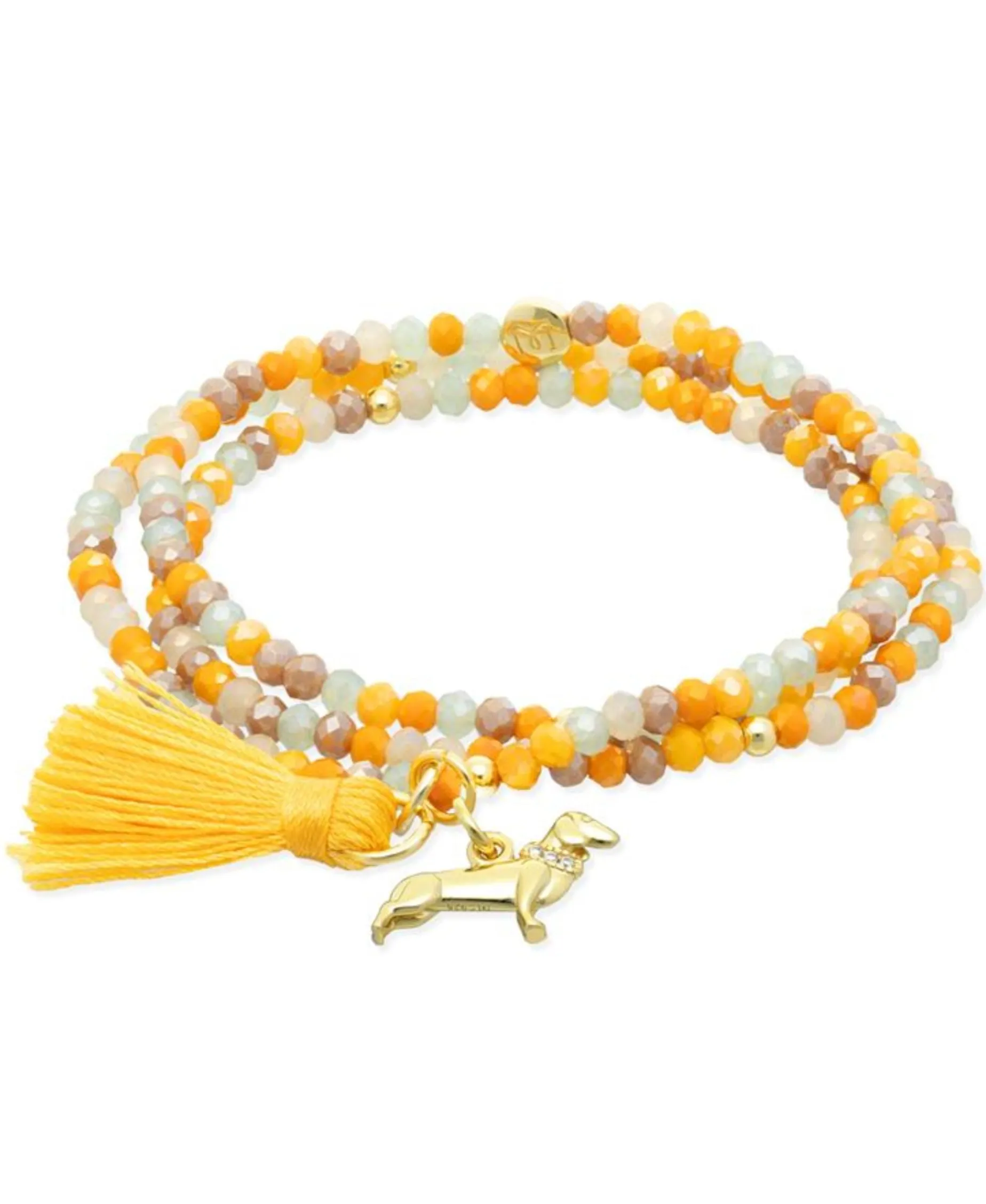 Marina García Zen Mostaza Pulsera Plata Baño Oro Cristales Strass | 90978U4