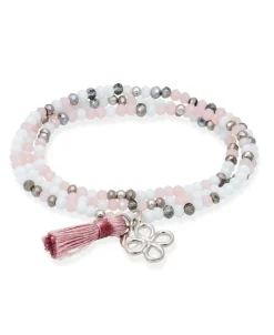 Marina García Zen Mármol y Trébol Pulsera Plata Baño Rodio Cristales Strass | 90808UT