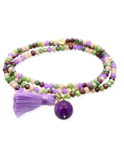 Marina García Zen Provenza Pulsera Plata Baño Oro Piedra Morada | 90917UA