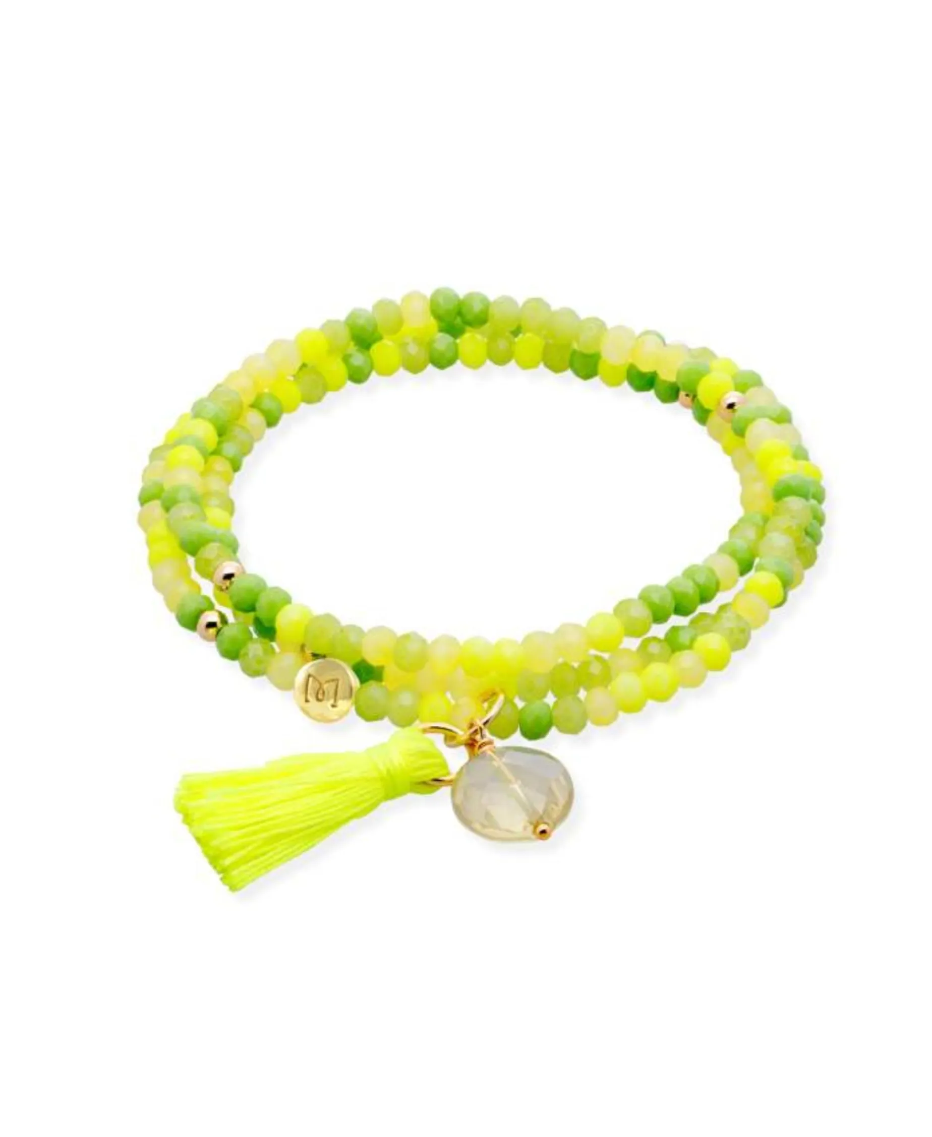 Marina García Zen Pulsera Plata Baño Oro Cuarzo Limón | 91194UAG