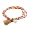 Marina García Zen Roble Pulsera Plata Baño Oro Perla | 90979UP