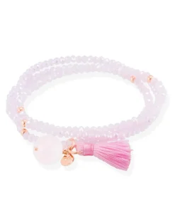 Marina García Zen Rosa Pulsera Plata Baño Oro Rosa Cuarzo Rosa | 90086US