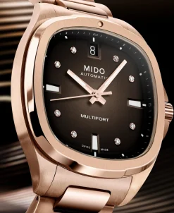 MIDO Multifort TV 35 Automático Diamantes Marrón PVD Oro Rosa 35 mm | M049.307.33.296.00
