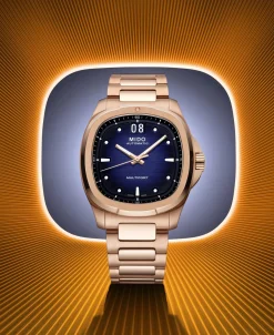 MIDO Multifort TV Big Date Automático Azul Acero PVD Oro Rosa 40 mm | M049.526.33.041.00