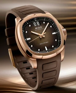 MIDO Multifort TV Big Date Automático Marrón Acero PVD Oro Rosa 40 mm | M049.526.37.291.00