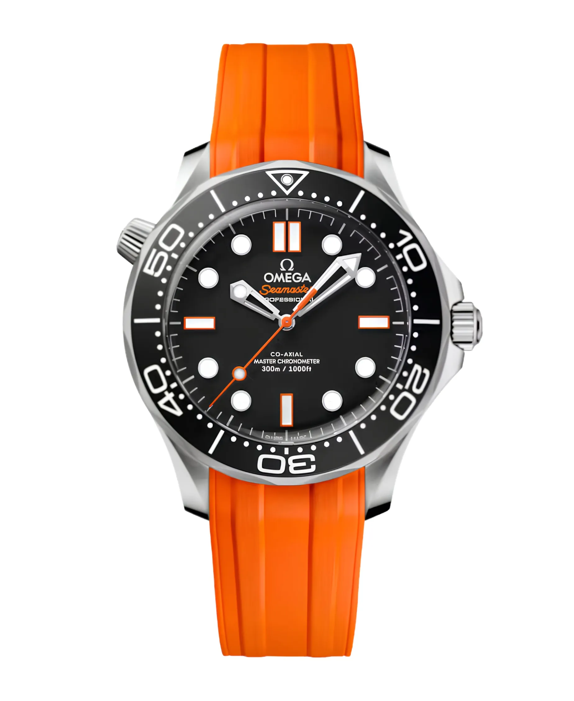 OMEGA Seamaster Diver 300M Negro Acero Correa Naranja 42 mm | 210.32.42.20.01.006