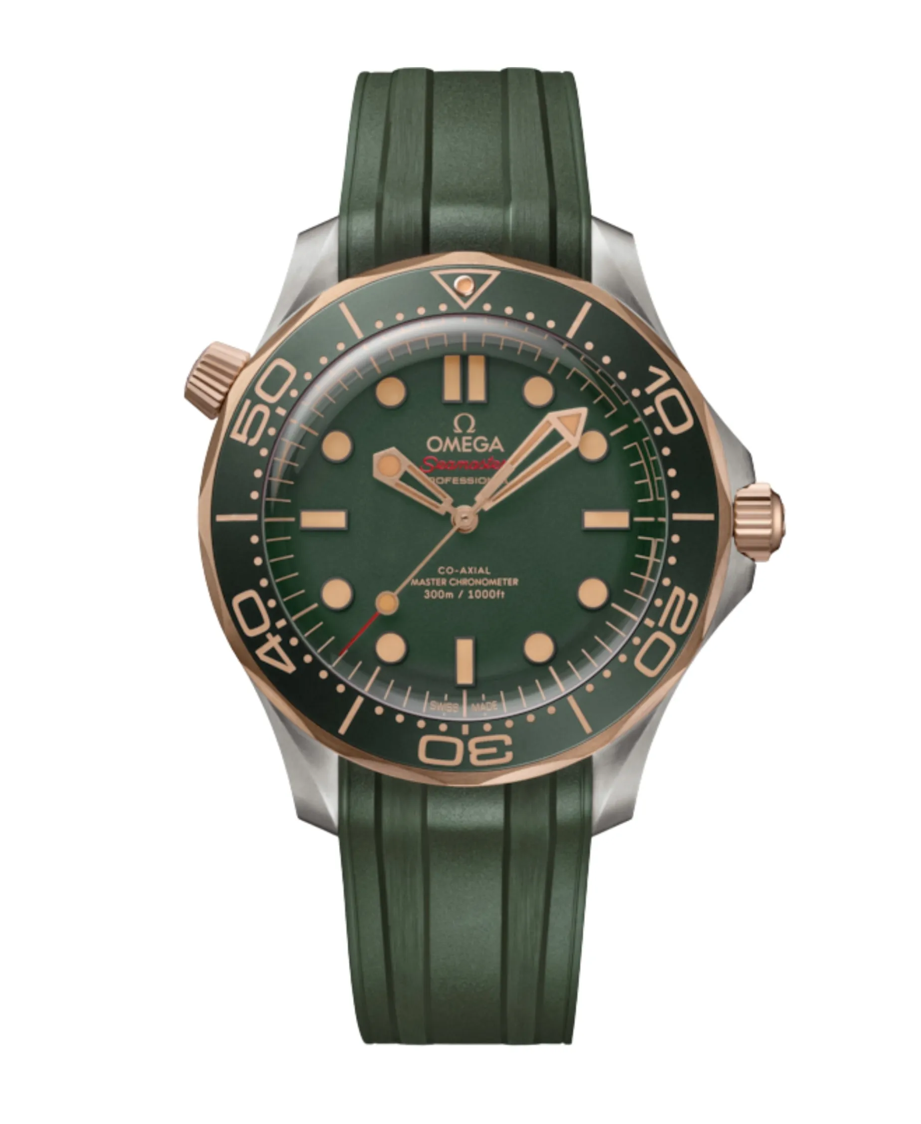 OMEGA Seamaster Diver 300M Verde Titanio y Bronze Gold Correa Verde 42 mm | 210.92.42.20.10.001
