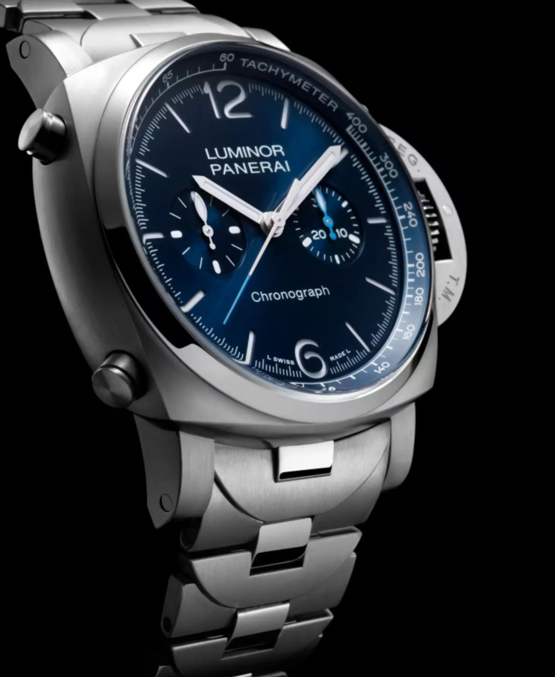 Panerai Luminor Chrono Automático Taquímetro Azul Acero 44 mm | PAM01110