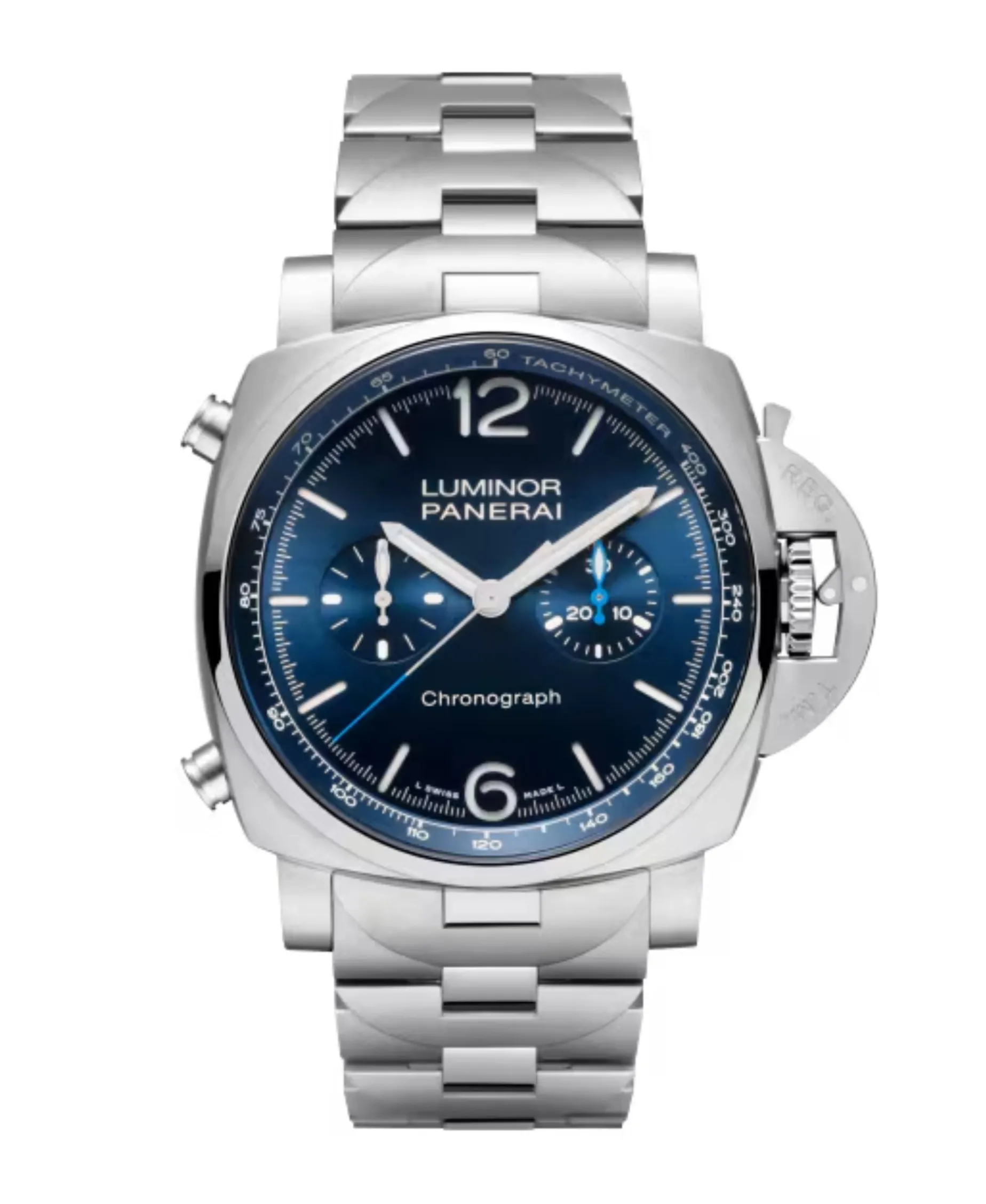 Panerai Luminor Chrono Automático Taquímetro Azul Acero 44 mm | PAM01110