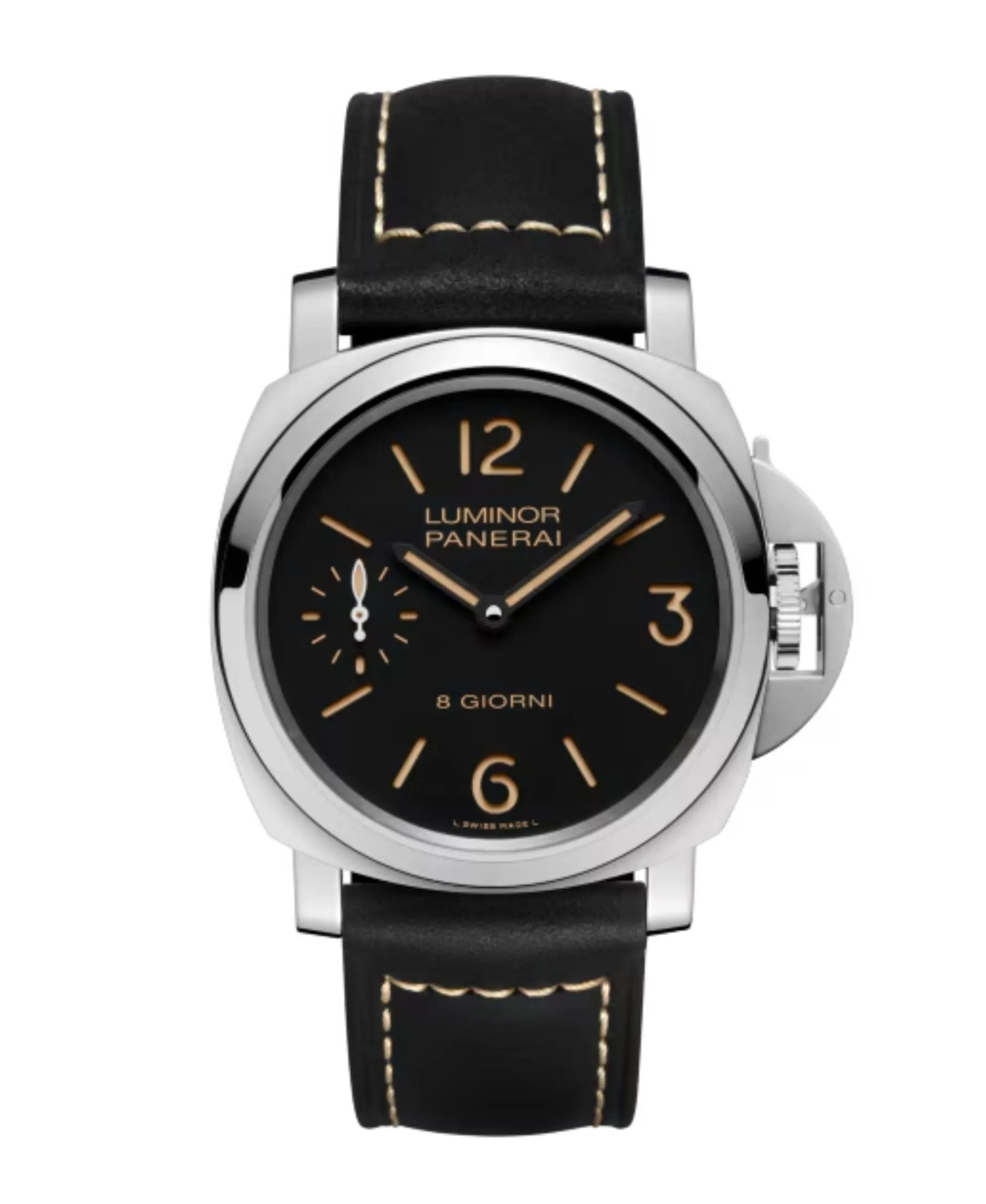 Panerai Luminor 8 Giorni Cuerda Manual Negro Acero 44 mm | PAM00915