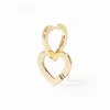 Pendiente Individual Aro Doble Corazón Oro Amarillo | 845411U
