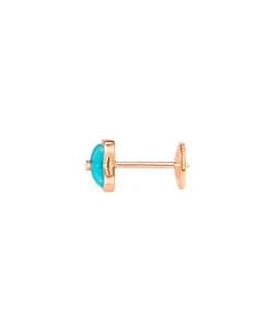 Pendiente Individual Chaumet Jeux de Liens Oro Rosa Turquesa y Diamantes | 083465