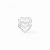 Pendiente Individual Doble Corazón Pequeño Oro Blanco | 845212U