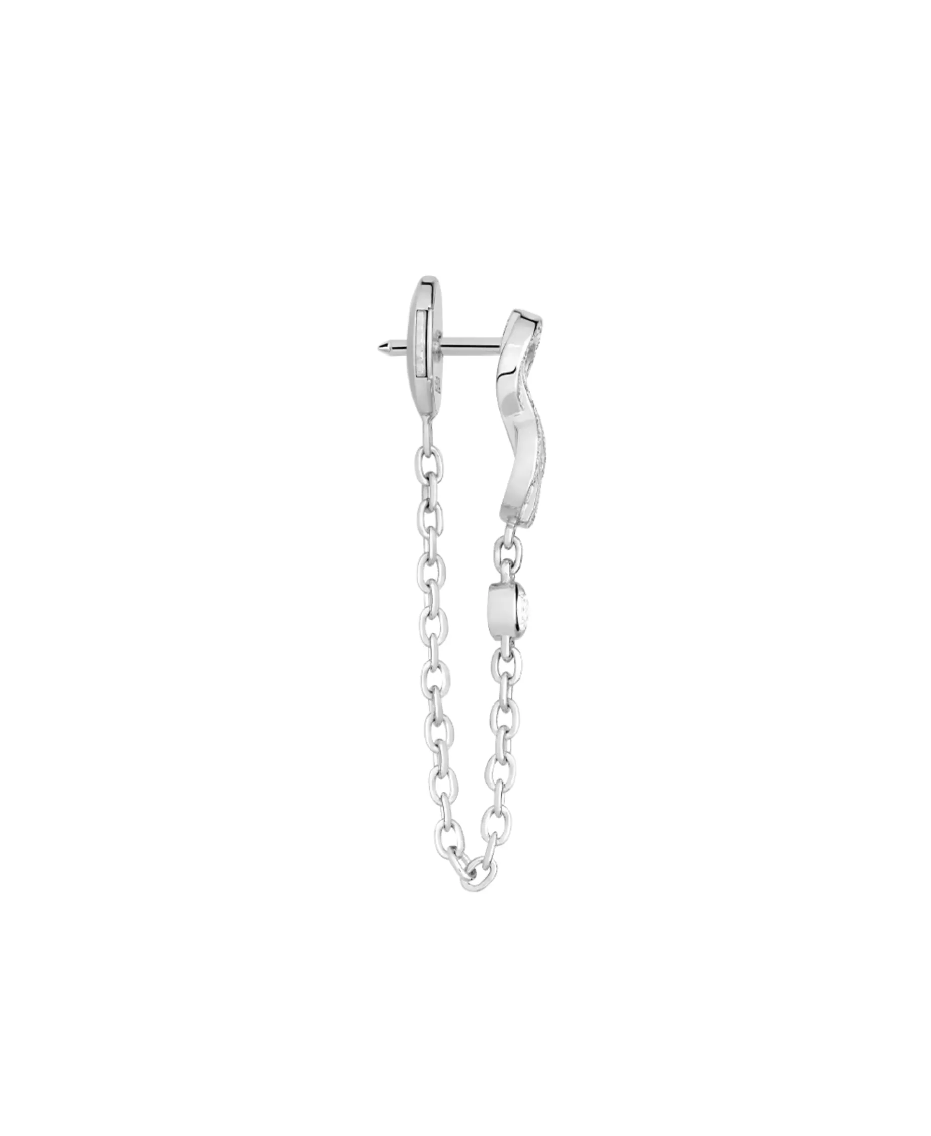 Pendiente Individual FRED Chance Infinie Oro Blanco y Diamantes | 8B0329