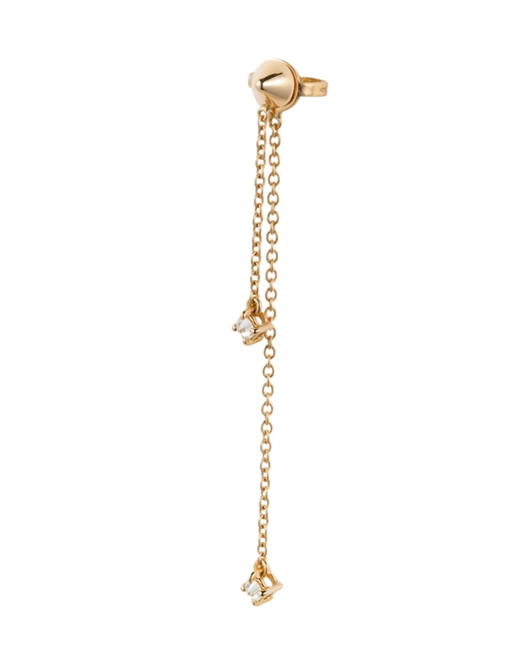 Pendiente Mattioli Eve-R De Botón Individual Largo Con Diamante En Oro Rosa | MRI137R004