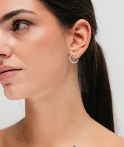 Pendientes Aro Abierto M con Diamantes 1,53 cts en Oro Blanco