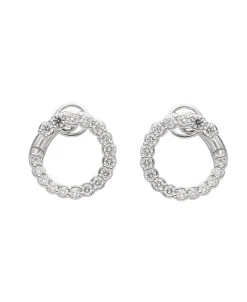 Pendientes Aro Abierto M con Diamantes 1,53 cts en Oro Blanco
