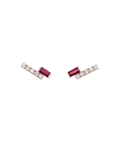 Pendientes Bande Gold&Roses I am Red Oro Rosa Diamantes Rubíes | GR-492.3RB