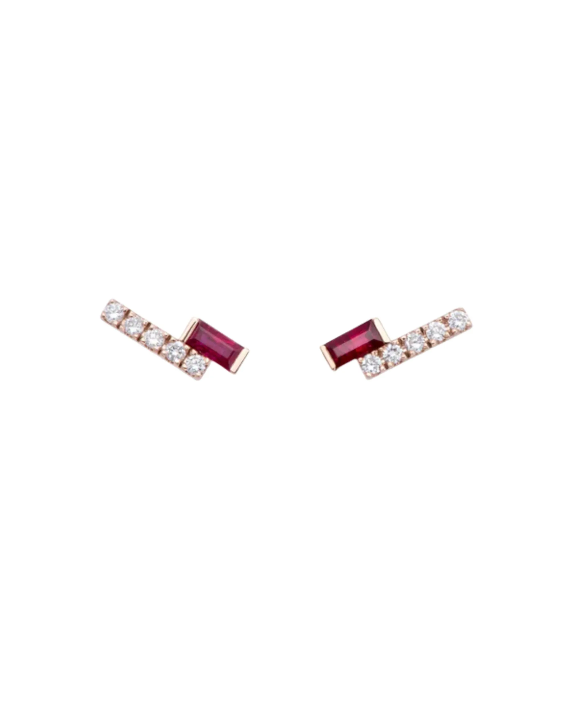 Pendientes Bande Gold&Roses I am Red Oro Rosa Diamantes Rubíes | GR-492.3RB