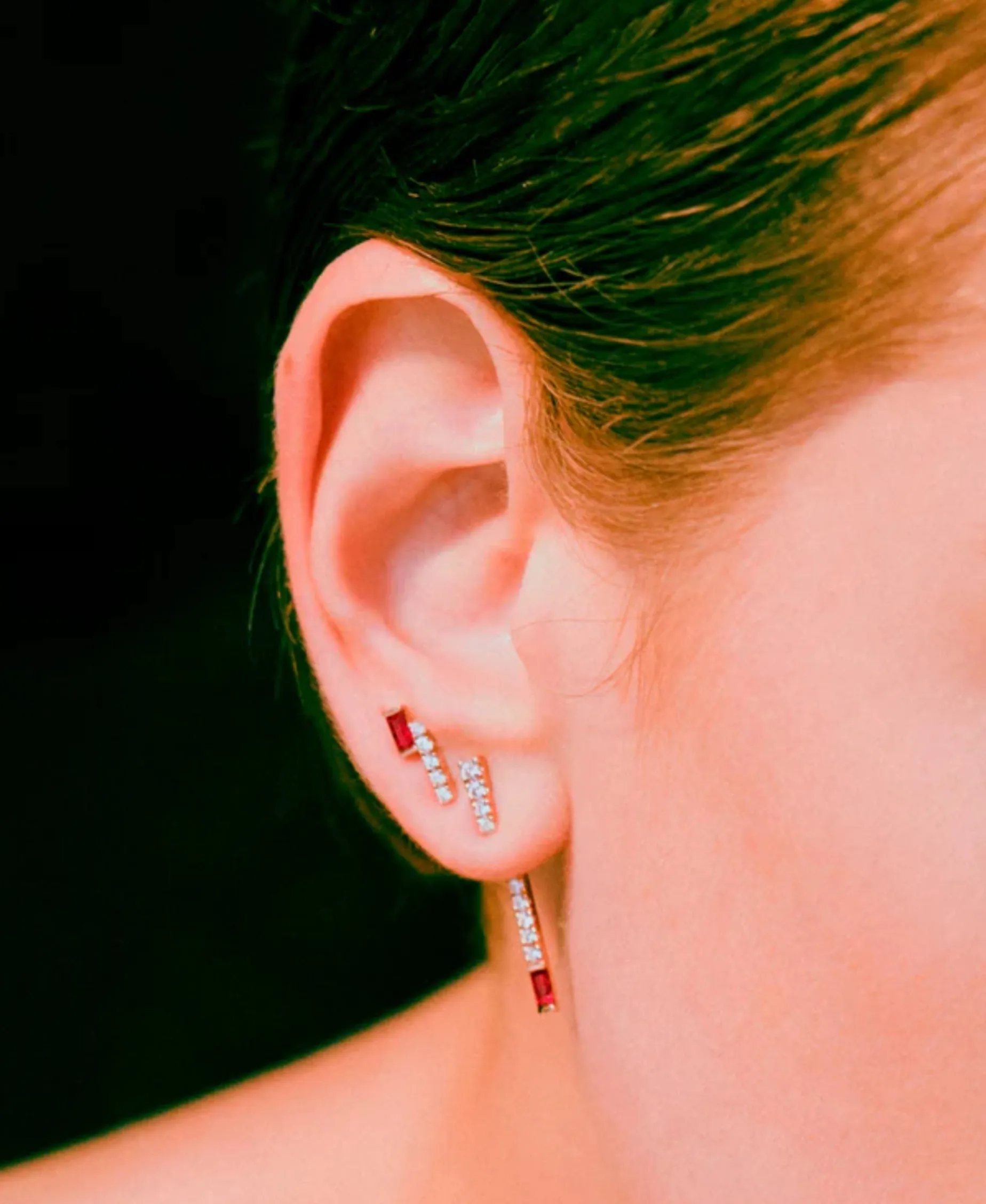Pendientes Bande Gold&Roses I am Red Oro Rosa Diamantes Rubíes | GR-492.3RB